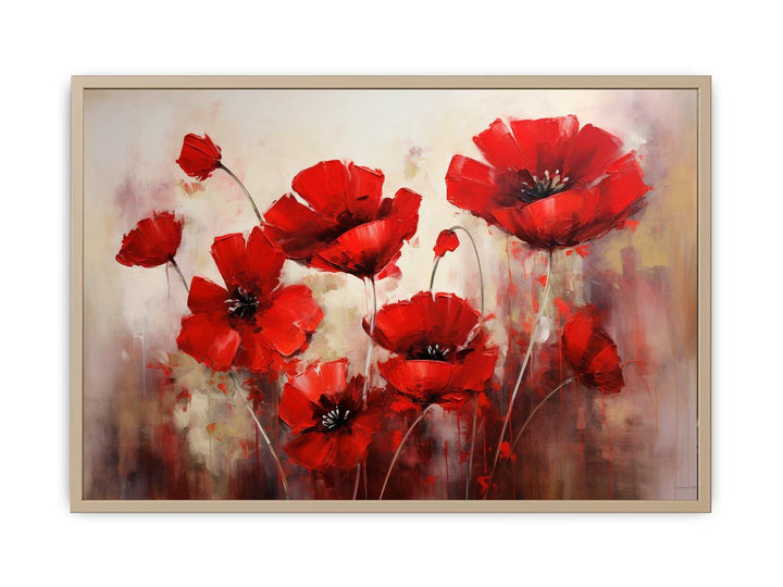  Red Flower Art Painting  Framed Print