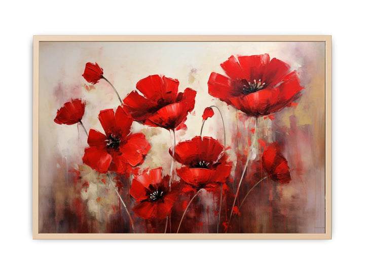  Red Flower Art Painting   Poster