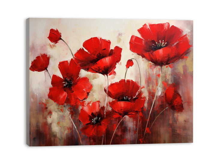  Red Flower Art Painting  