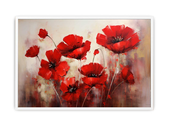  Red Flower Art Painting   Canvas Print