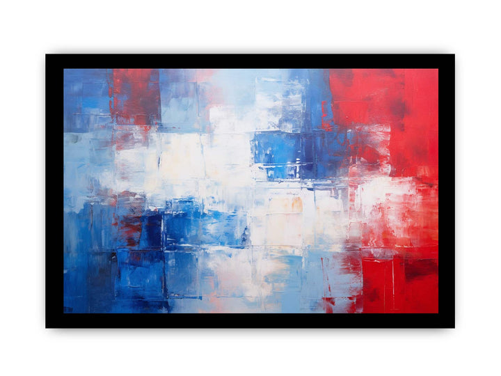 Blue Red  Abstract Art Painting