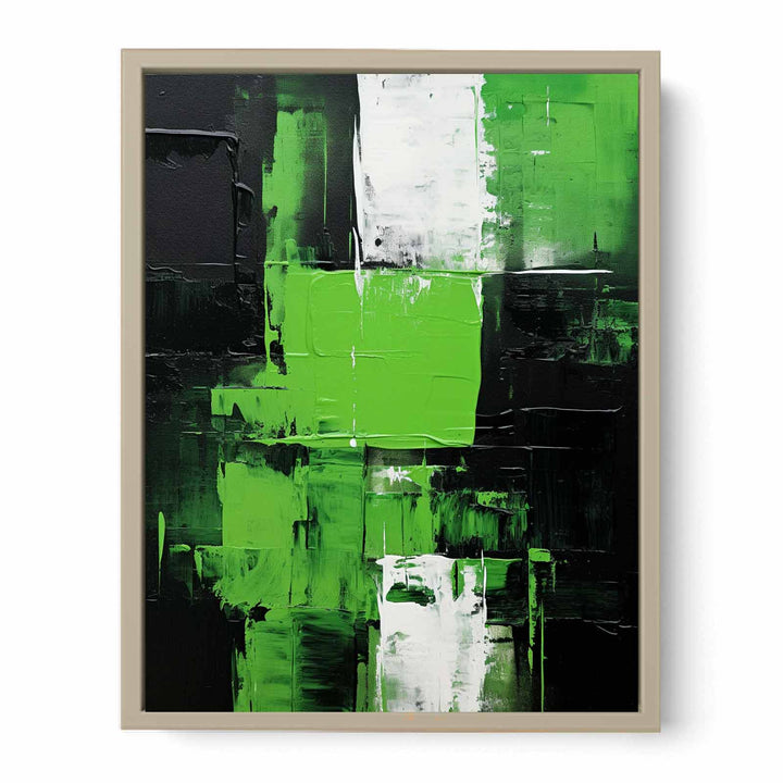 Black Green Painting  Framed Print
