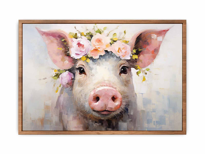 Pig Flower Modern Art Painting 
