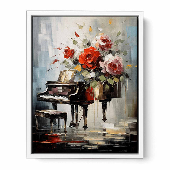 Piano Flower Modern Painting  Canvas Print