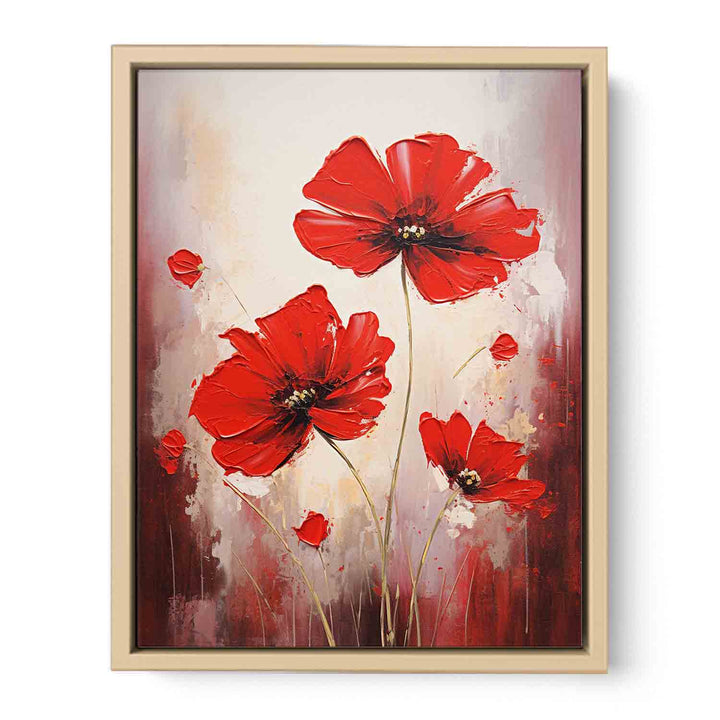 Red Flower Modern Painting  Framed Print