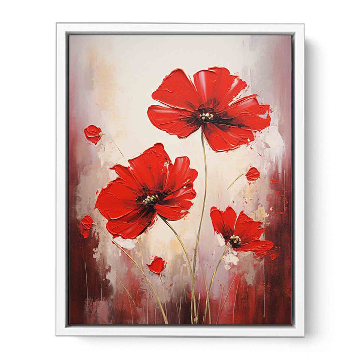Red Flower Modern Painting  Canvas Print