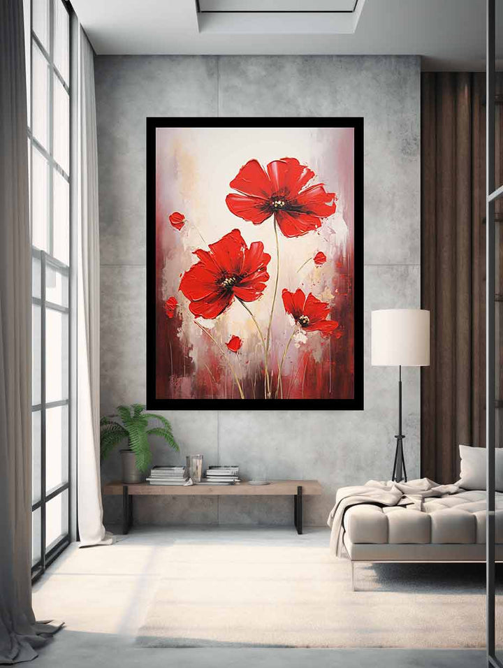 Red Flower Modern Painting  