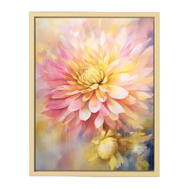 Yellow Pink Flower Painting  Framed Print