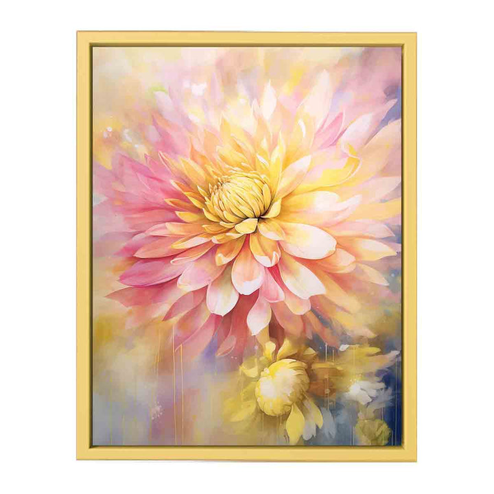 Yellow Pink Flower Painting   Poster