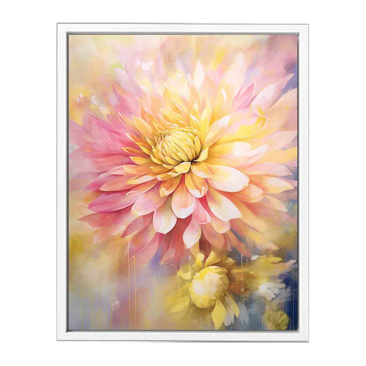Yellow Pink Flower Painting  Canvas Print