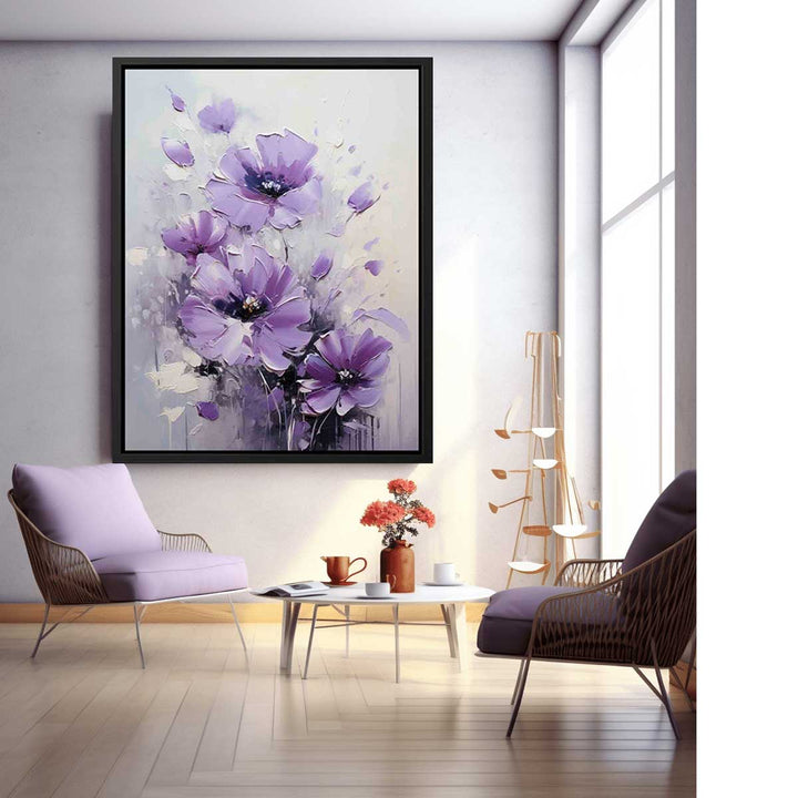 Black Purple Flower Painting