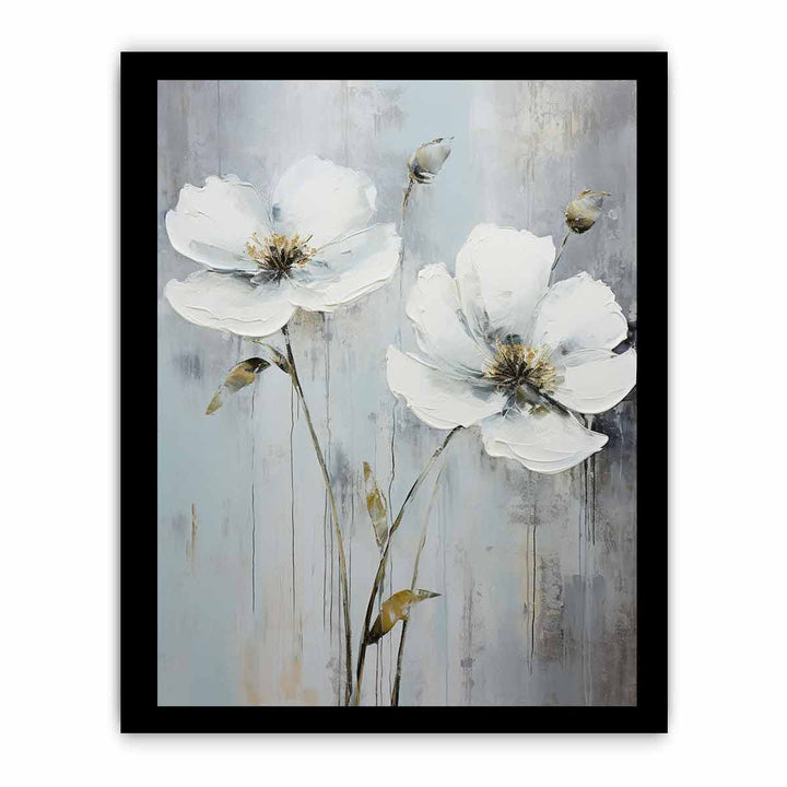 Flower Art White Painting