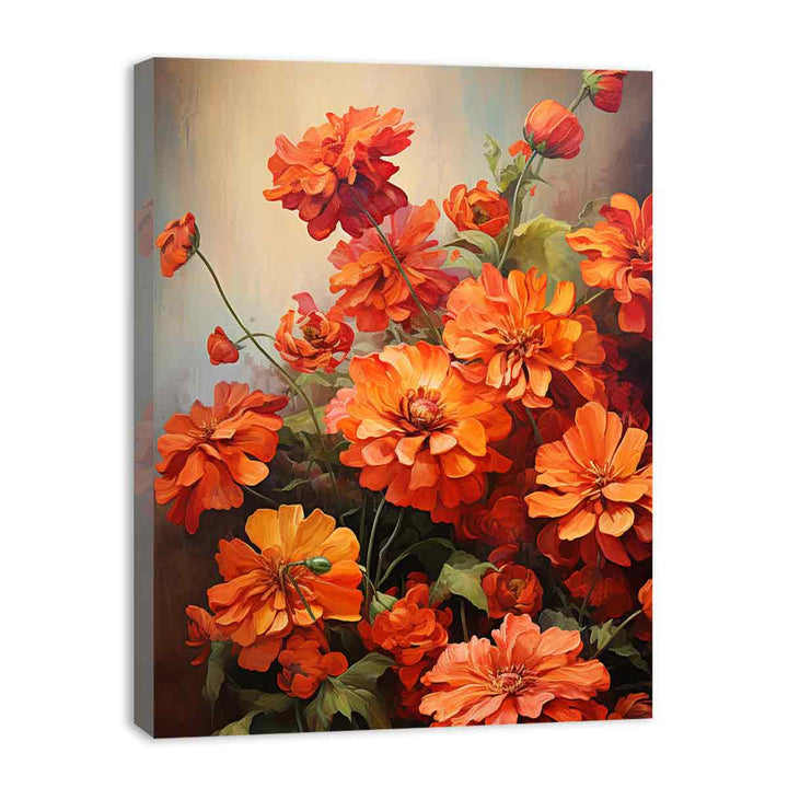 Flower Orange Art Painting  