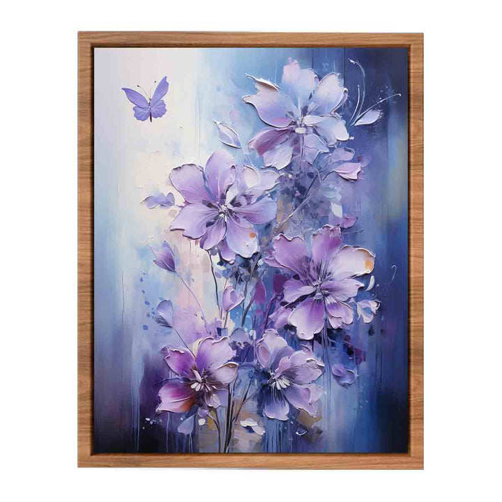 Flower Purple Grey Art Painting  