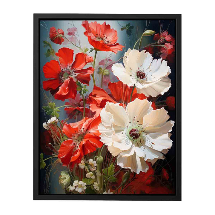 Flower Red White Art Painting  