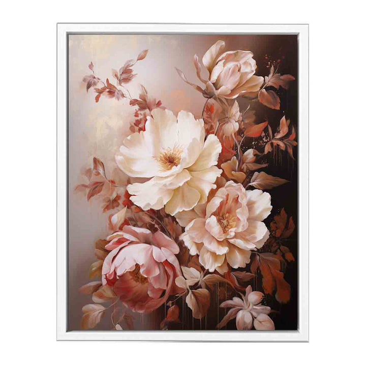 Flower Brown Art Painting  Canvas Print