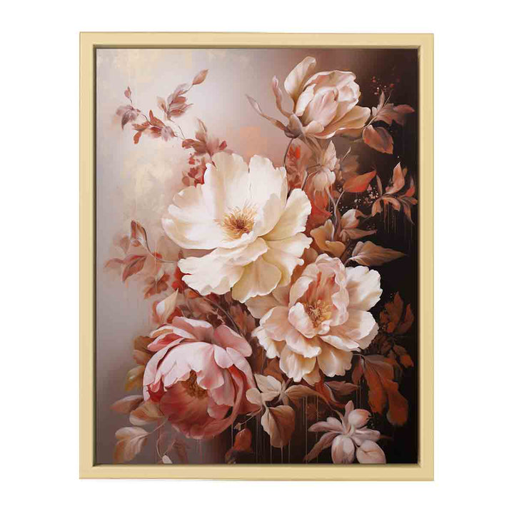 Flower Brown Art Painting  Framed Print
