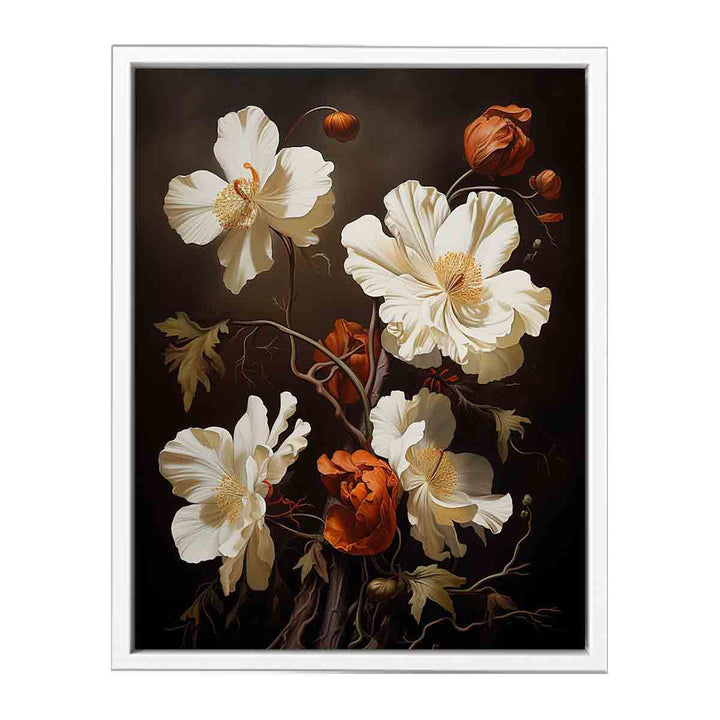 Brown Flower Art Painting  Canvas Print