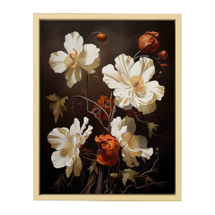 Brown Flower Art Painting  Framed Print