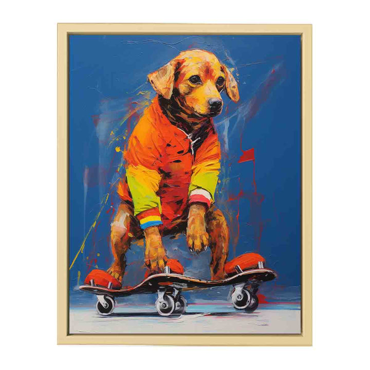 Dog Skating Modern Art