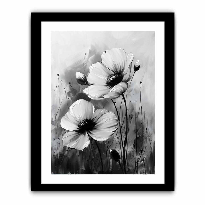 Black and white Flower Painting