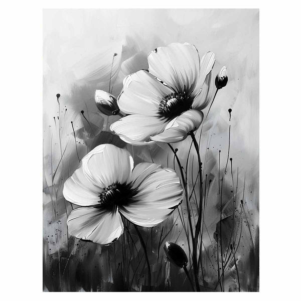 Black and white Flower Painting