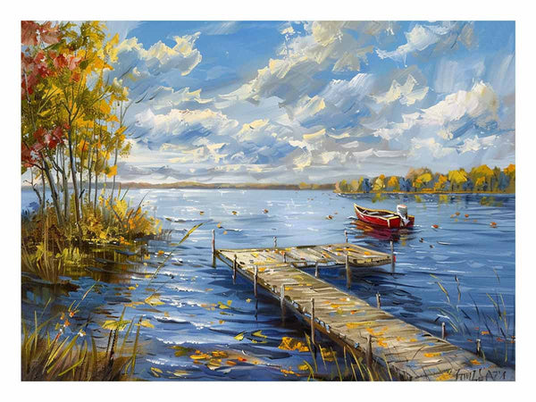 Lake Dockscape Painting