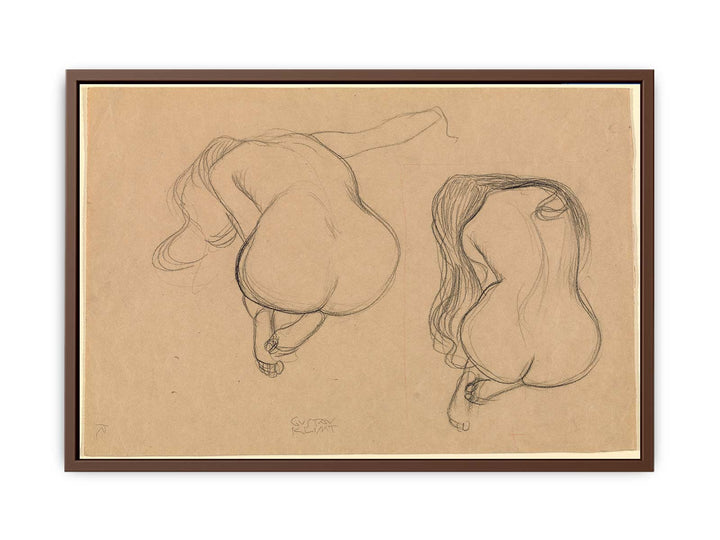Studies Of A Seated Nude From Behind With Long Hair