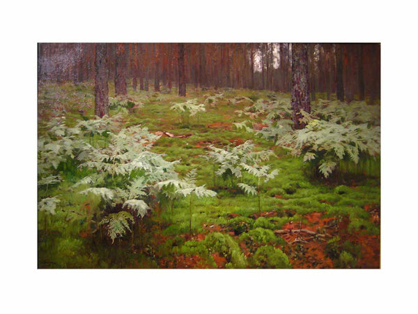Fern in forest by I. Levitan