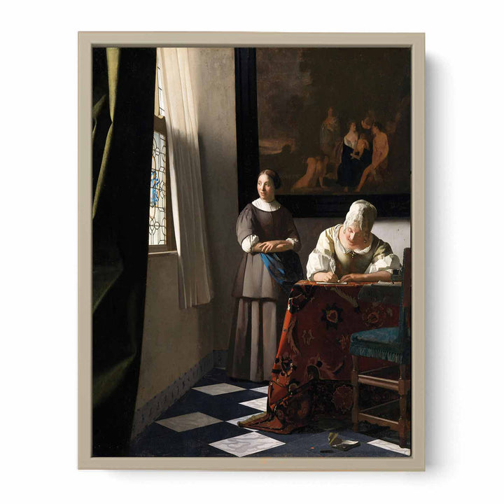 Woman Writing a Letter, with her Maid