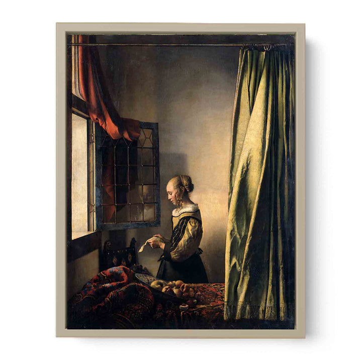 Girl Reading a Letter by an Open Window