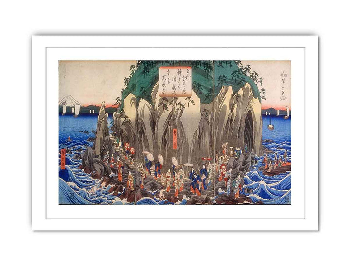 Hiroshige Pilgrimage to the Cave Shrine of Benzaiten