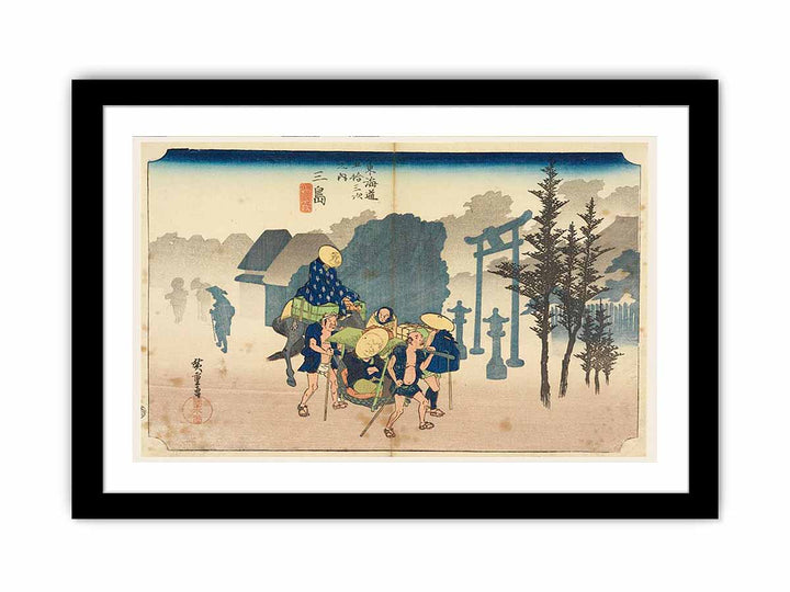 Print, Mishima, Morning Mist, in The Fifty-Three Stations of the Tokaido Road (Tokaido Gojusan Tsugi-no Uchi), ca. 1834