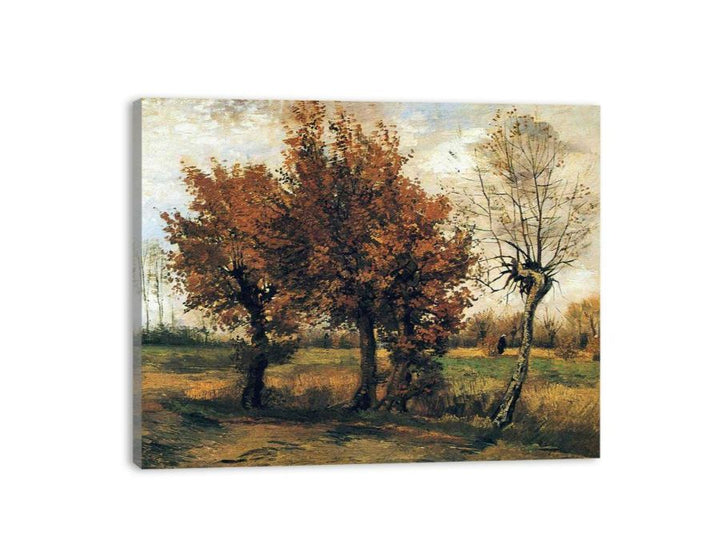 Autumn landscape / Autumn Landscape with Four Trees  canvas Print