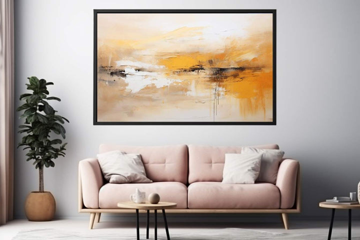 Abstract Yellow And Brown Painting