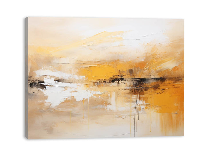 Abstract Yellow And Brown Painting