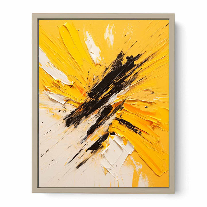 Knife Art Abstract Yellow Painting