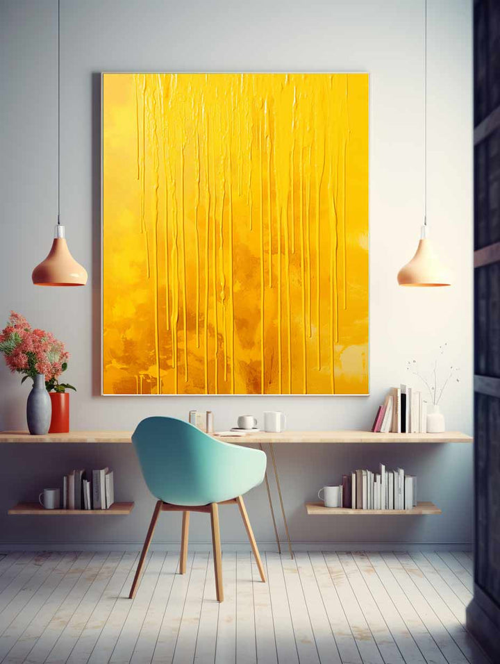 Yellow Dripping Color Painting