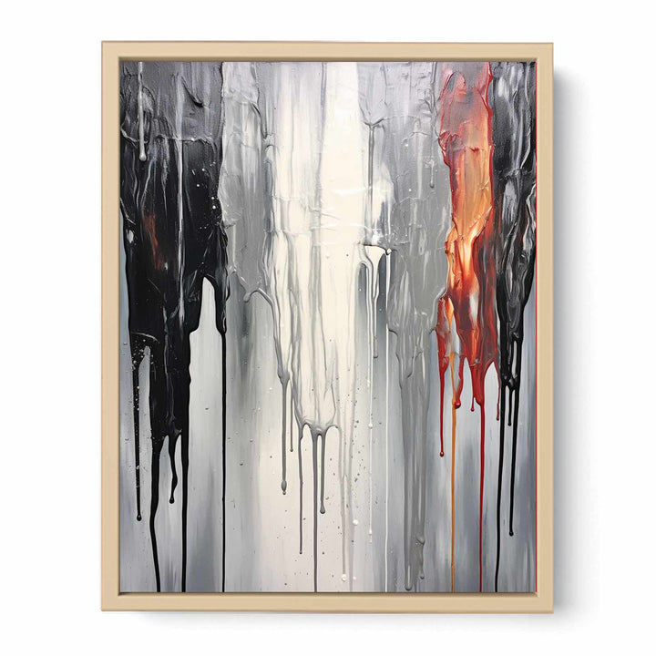 Grey Dripping Color Painting
