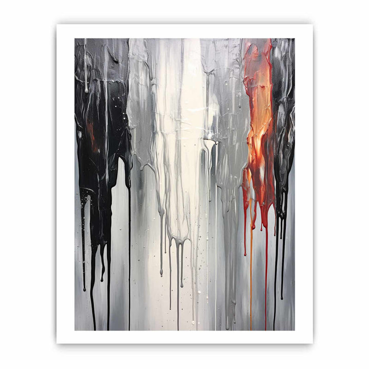 Grey Dripping Color Painting
