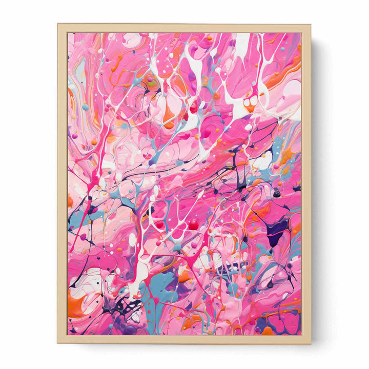 Pink Dripping Color Painting