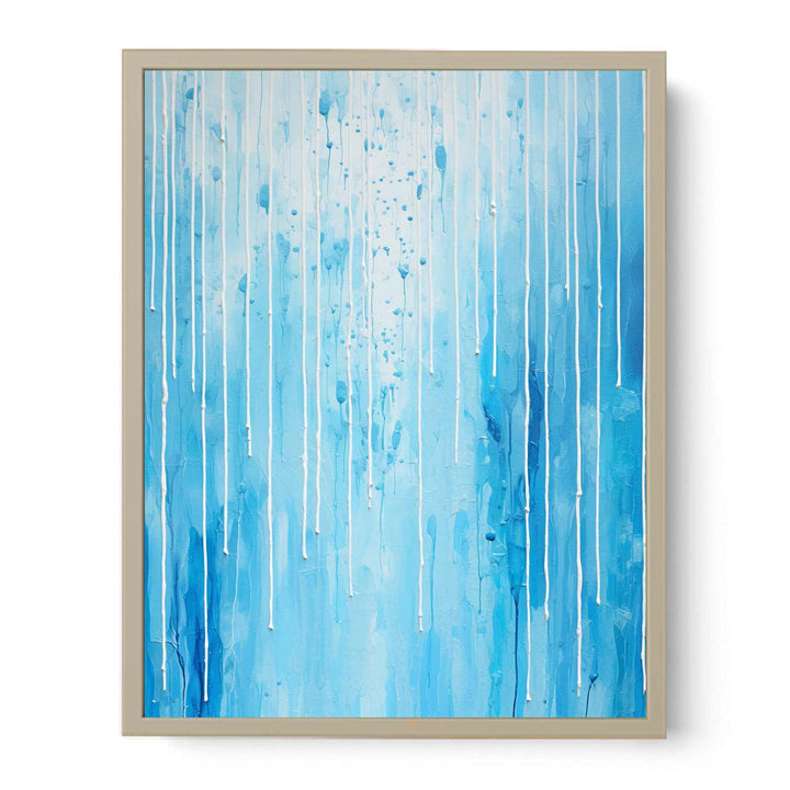  Blue Color Dripping  Framed Print
