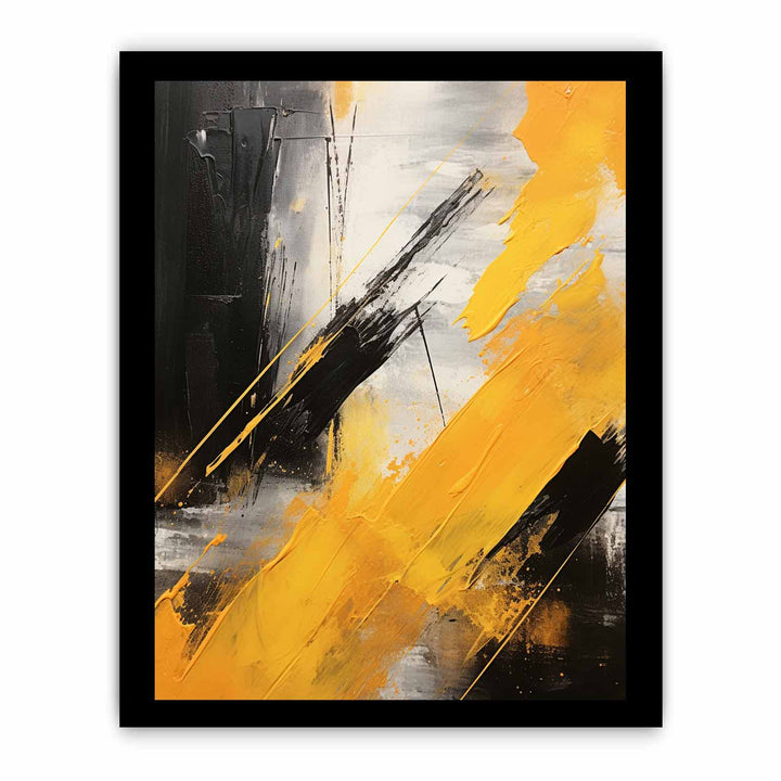 Yellow Black Abstract Painting