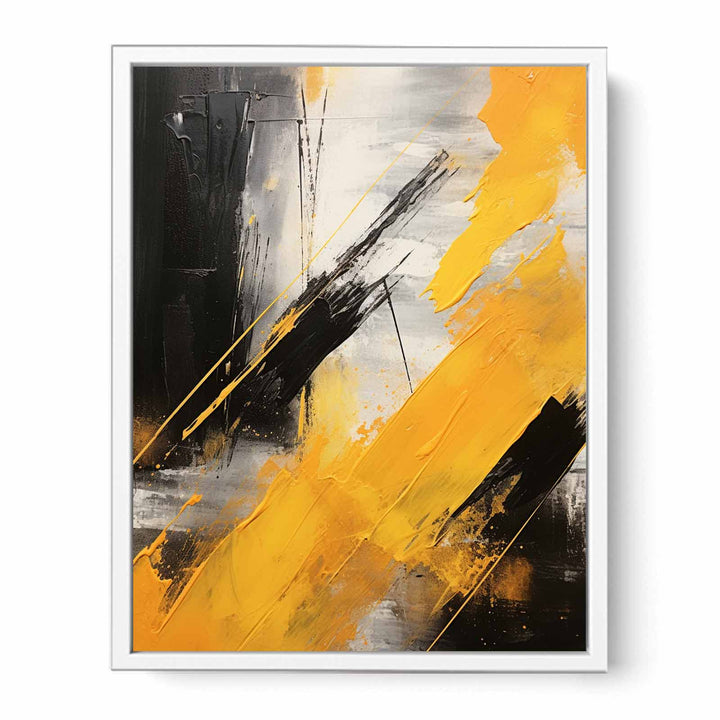 Yellow Black Abstract Painting