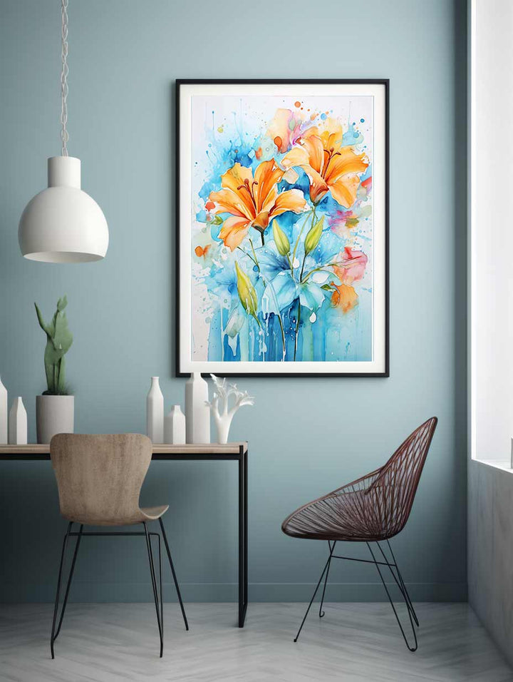 Flower Leaves  Dripping Color Painting 