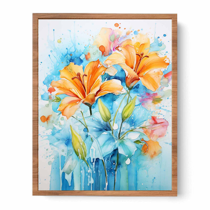  Flower Leaves  Dripping Color Painting 