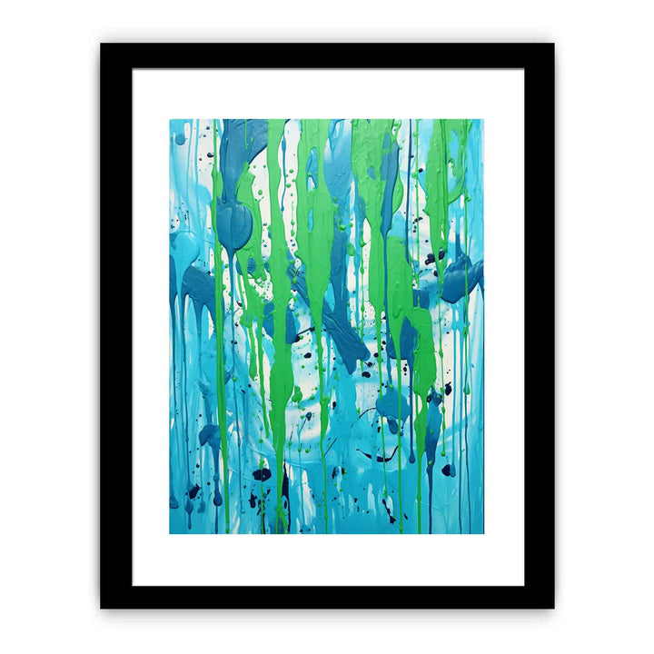 Green Dripping Color Painting