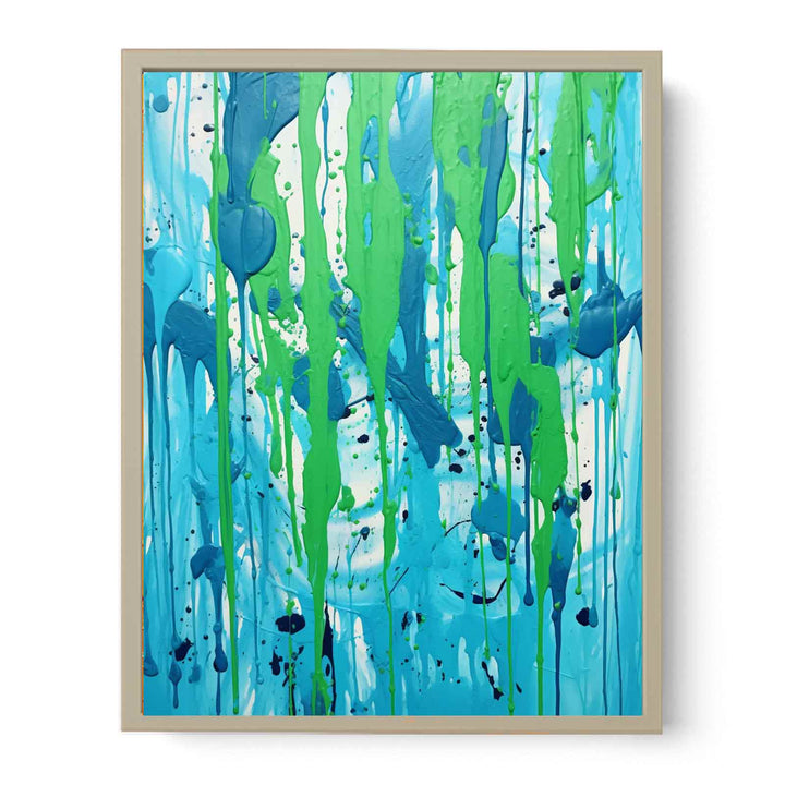Green Dripping Color Painting