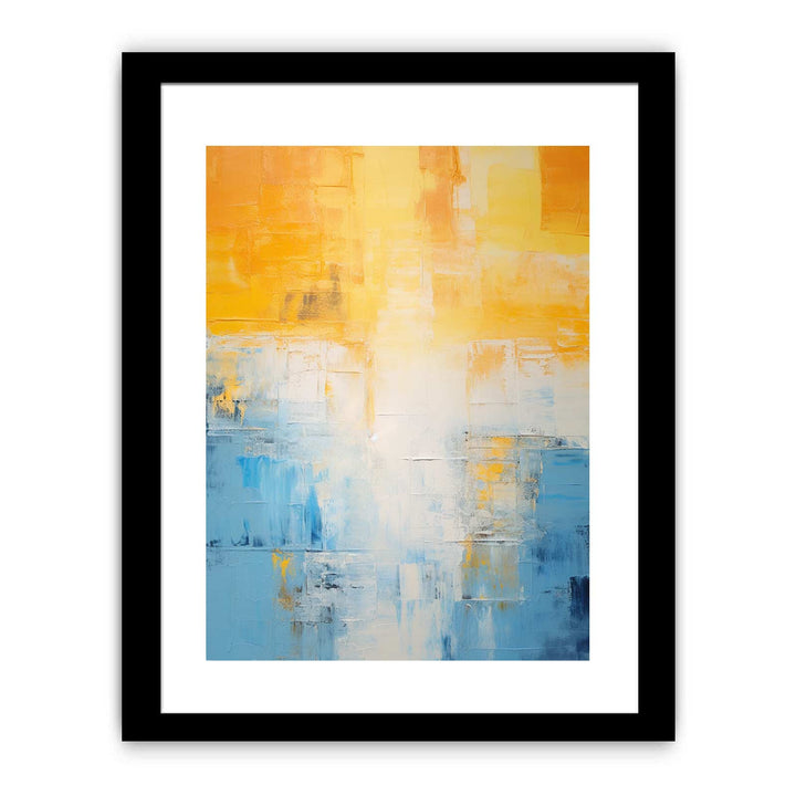 Yellow Blue Abstract Knife Art Painting