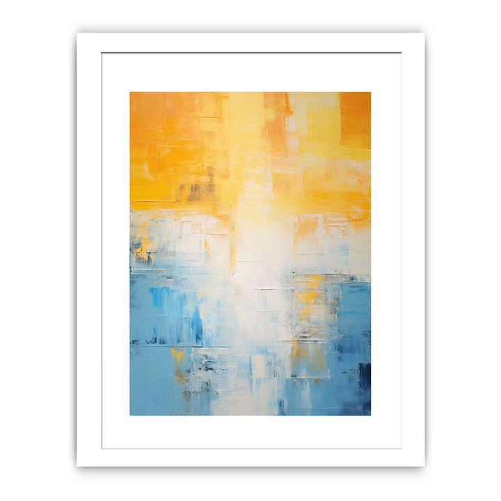 Yellow Blue Abstract Knife Art Painting